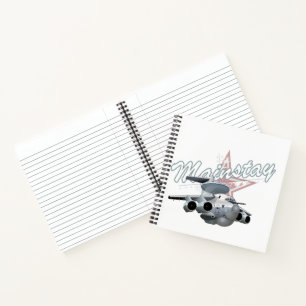 Cartoon military plane notebook