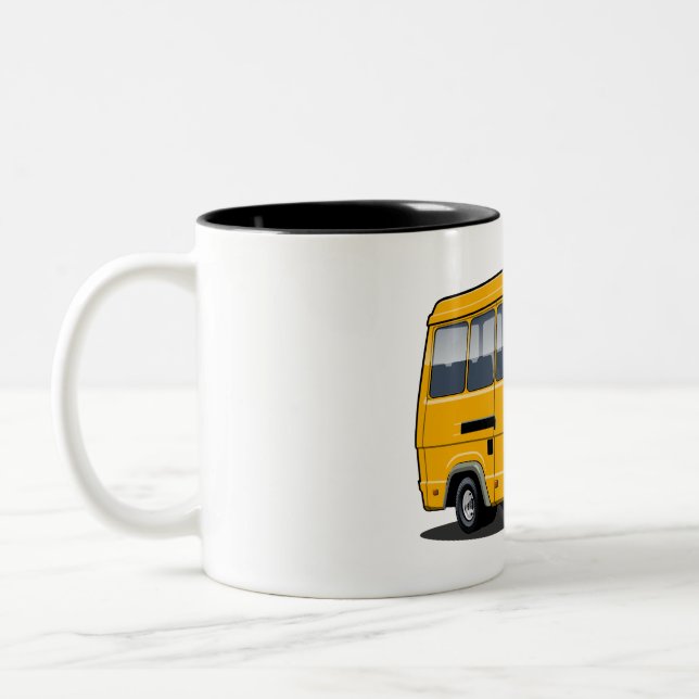 Cartoon mini bus Two-Tone coffee mug (Left)