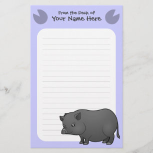Cartoon Miniature Pig Stationery