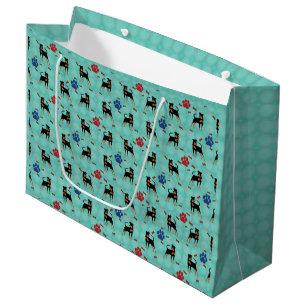 Cartoon Miniature Pinscher Large Gift Bag