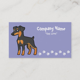 Cartoon Miniature Pinscher / Manchester Terrier Business Card