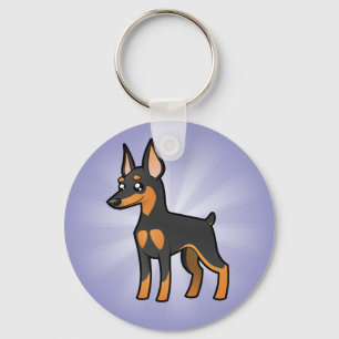 Cartoon Miniature Pinscher / Manchester Terrier Keychain
