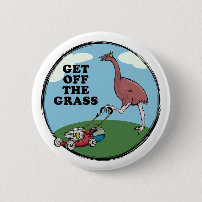 Cartoon Moa extinct NZ bird 2 Inch Round Button (Front)