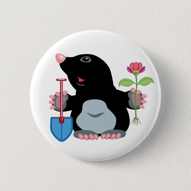 cartoon mole 2 inch round button (Front)