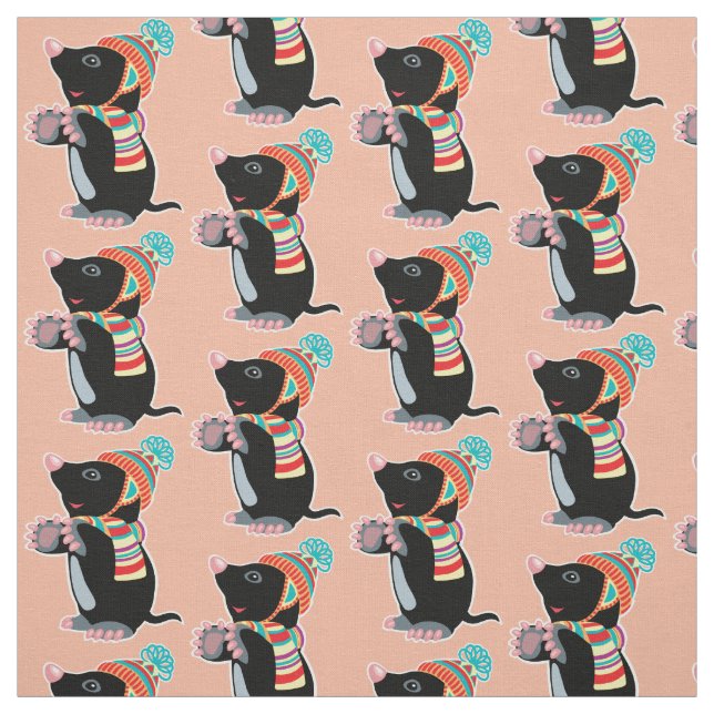 cartoon mole fabric (Swatch)