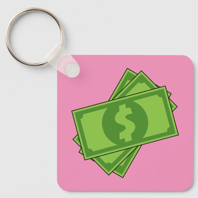 Cartoon Money Dollar Bills Keychain (Front)