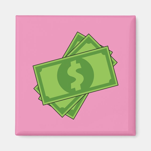 Cartoon Money Dollar Bills Magnet (Front)