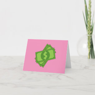 Cartoon Money Dollar Bills Thank You Card
