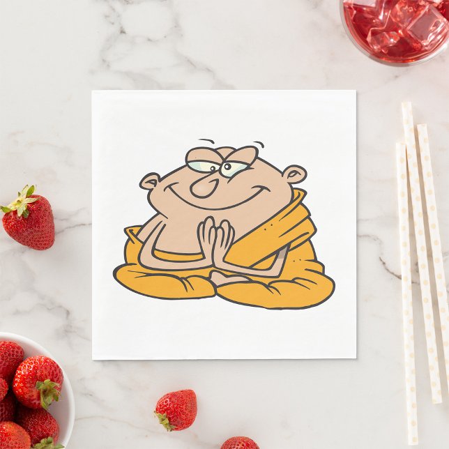 Cartoon Monk Meditating Napkin (Creator Uploaded)