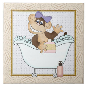 Cartoon Monkey Bathroom fun tile