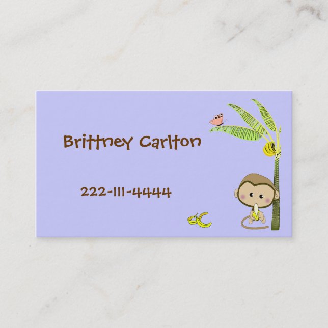 Cartoon Monkey calling card (Front)