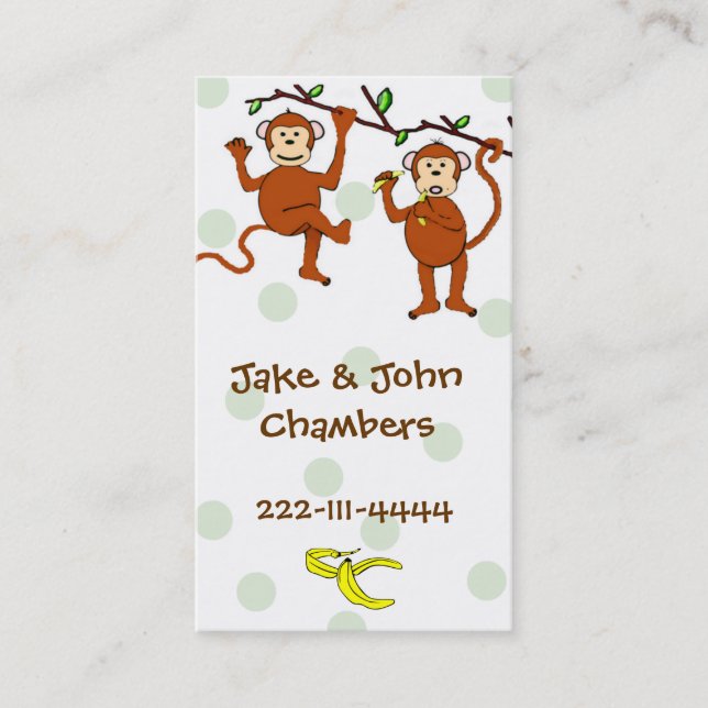 Cartoon Monkey calling card (Front)