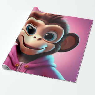 Cartoon Monkey Wrapping Paper