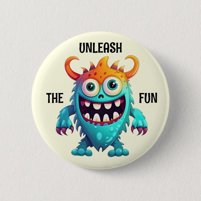 Cartoon Monster 2 Inch Round Button (Front)