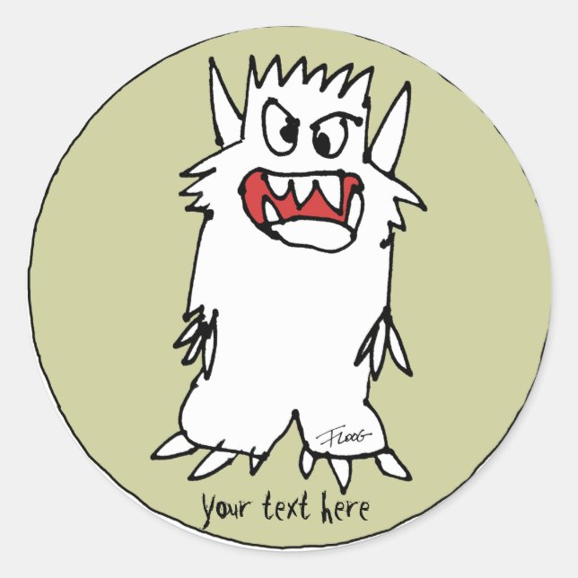 Cartoon Monster Personalized Round Stickers (Front)