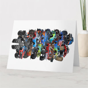 Cartoon monster truck card
