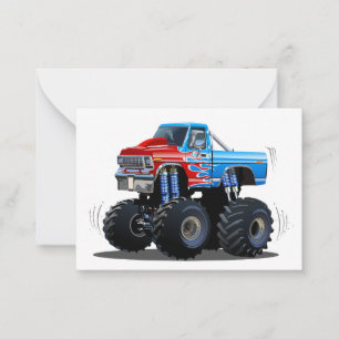 Cartoon monster truck card