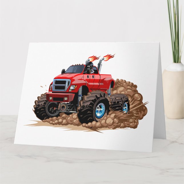 Cartoon monster truck card (Front)