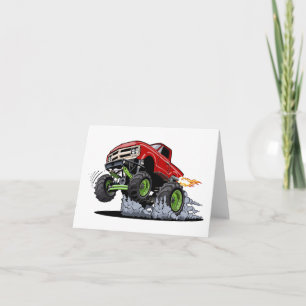 Cartoon monster truck card