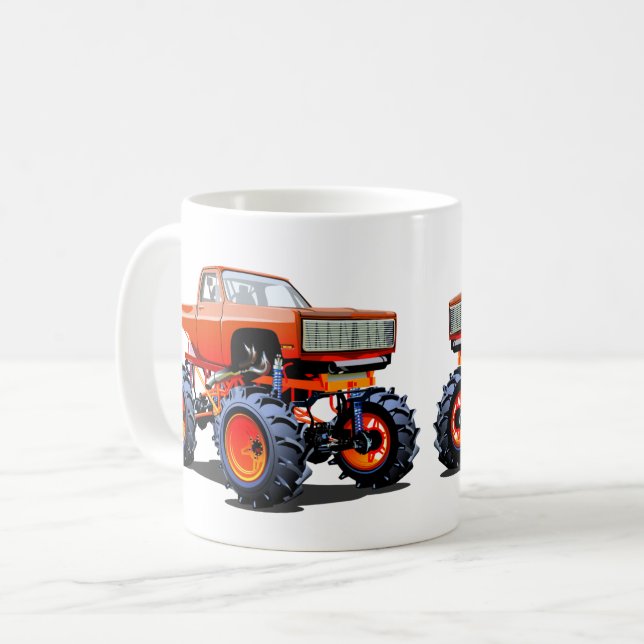 Cartoon monster truck coffee mug (Front Left)