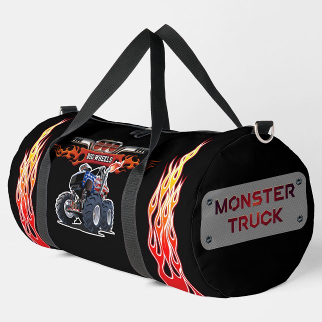 Cartoon monster truck duffle bag (Left Corner)