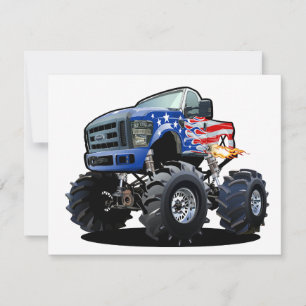 Cartoon monster truck holiday card