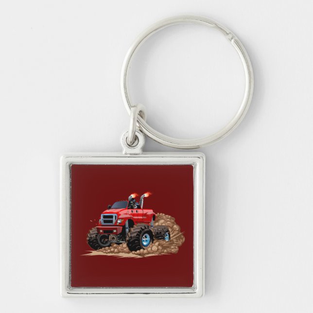 Cartoon monster truck keychain (Front)