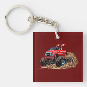 Cartoon monster truck keychain