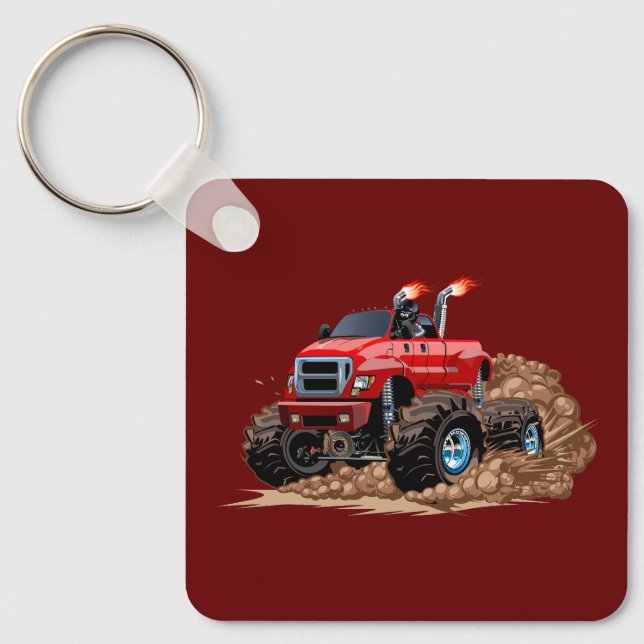 Cartoon monster truck keychain (Front)