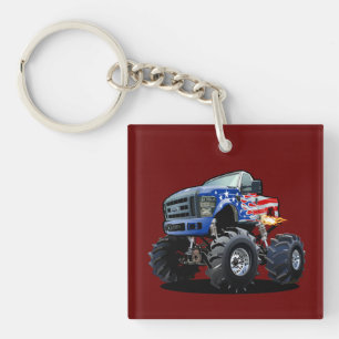 Cartoon monster truck keychain