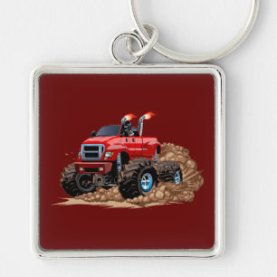 Cartoon monster truck keychain