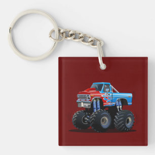Cartoon monster truck keychain