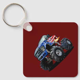 Cartoon monster truck keychain