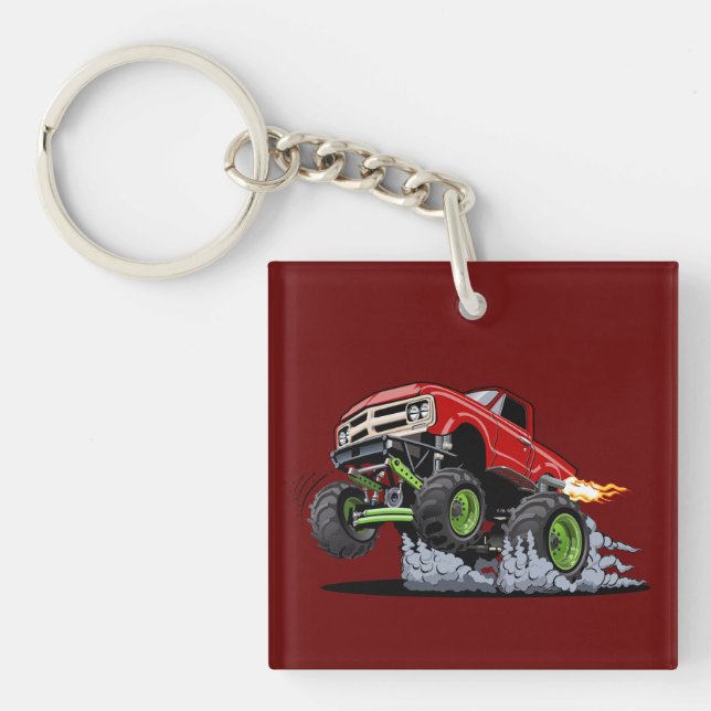 Cartoon monster truck keychain (Front)
