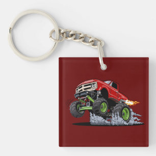 Cartoon monster truck keychain