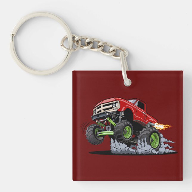 Cartoon monster truck keychain (Front)