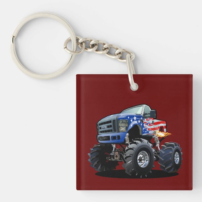 Cartoon monster truck keychain (Front)