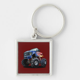 Cartoon monster truck keychain