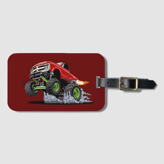 Cartoon monster truck luggage tag (Front Horizontal)