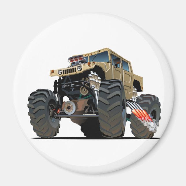 Cartoon monster truck magnet (Front)