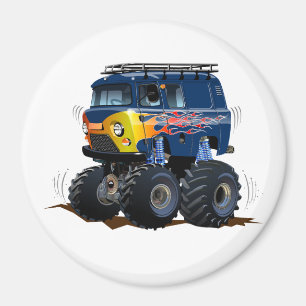 Cartoon monster truck magnet