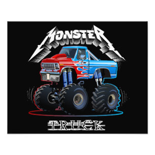 Cartoon monster truck photo print