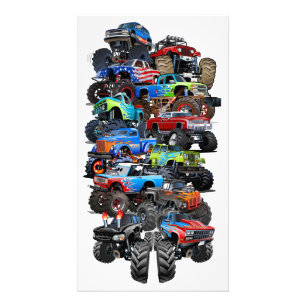 Cartoon monster truck photo print