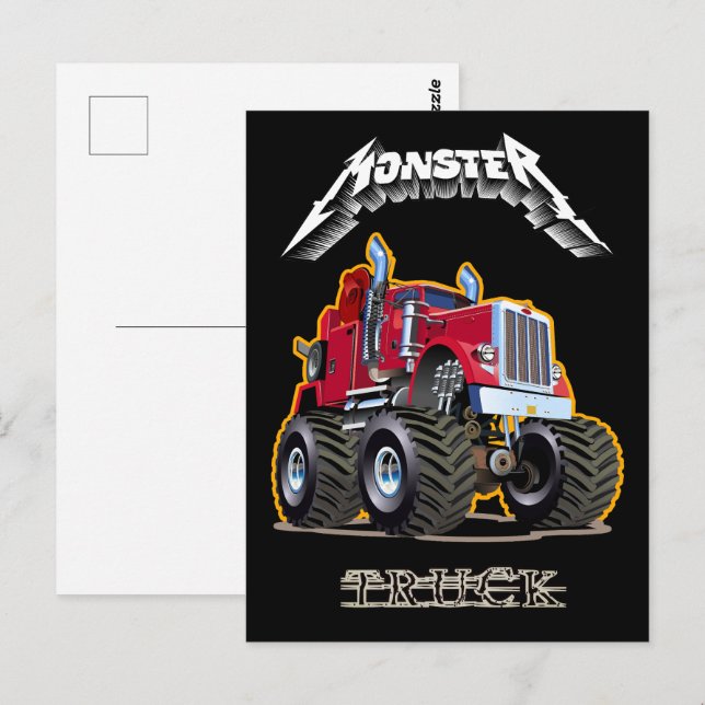 Cartoon monster truck postcard (Front/Back)
