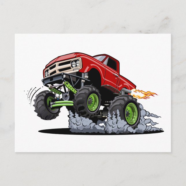 Cartoon monster truck postcard (Front)