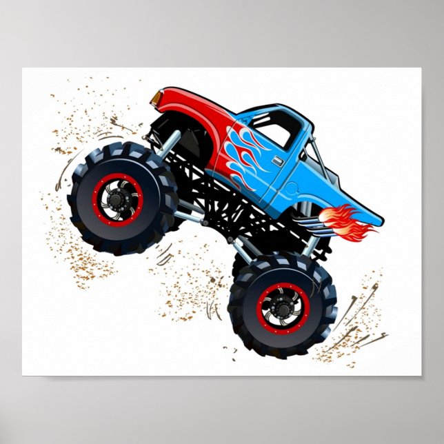 Cartoon Monster Truck Poster (Front)