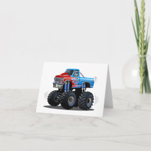 Cartoon monster truck thank you card