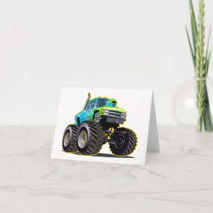 Cartoon monster truck thank you card