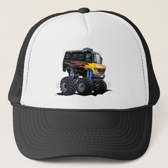 Cartoon monster truck trucker hat (Front)