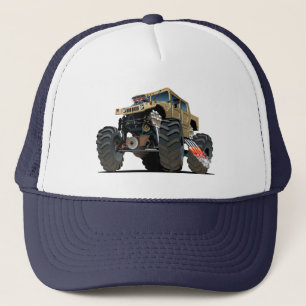 Cartoon monster truck trucker hat